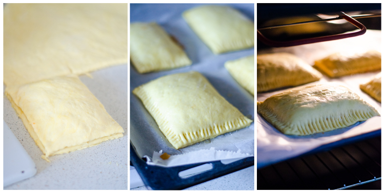 We close each empanadilla de ratatouille and bake them.