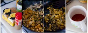 Añadimos curry, comino y una pizca de jengibre.