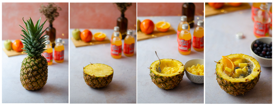 Empty the pineapple and fill with Kombucha